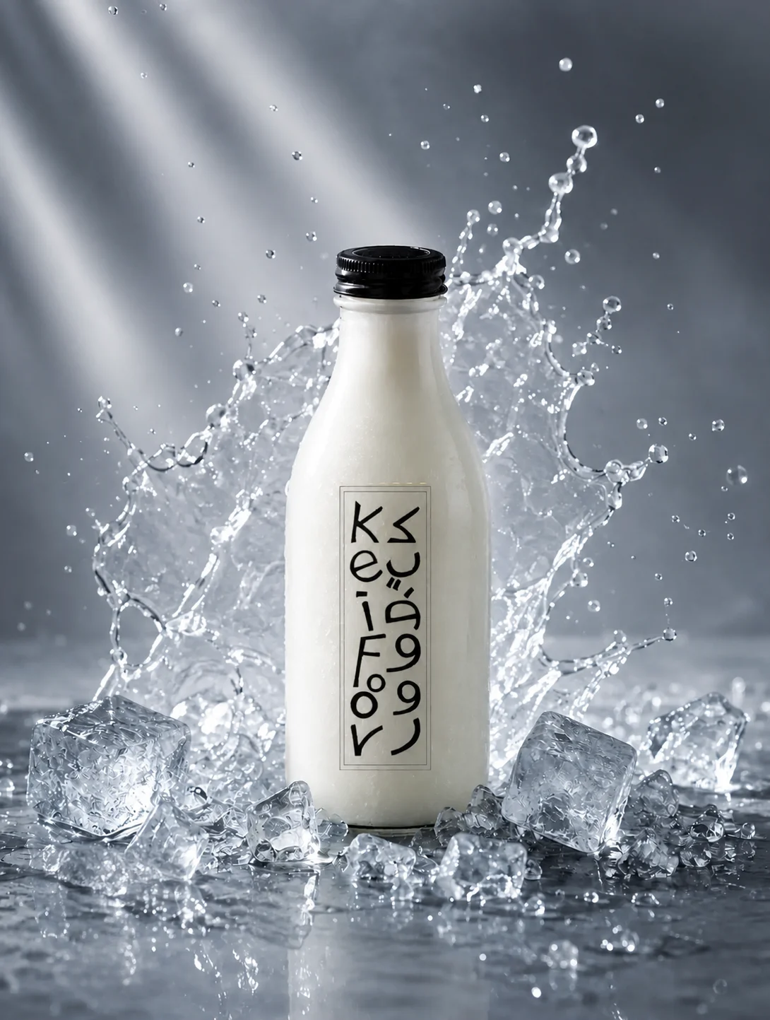 بطری ساده کیفوور روی یخ